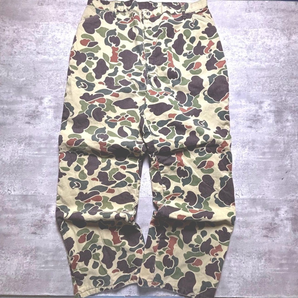 Walls Hunting Pants Mens 36x33 Green Duck Camo Vintage 80s Baggy Insulated